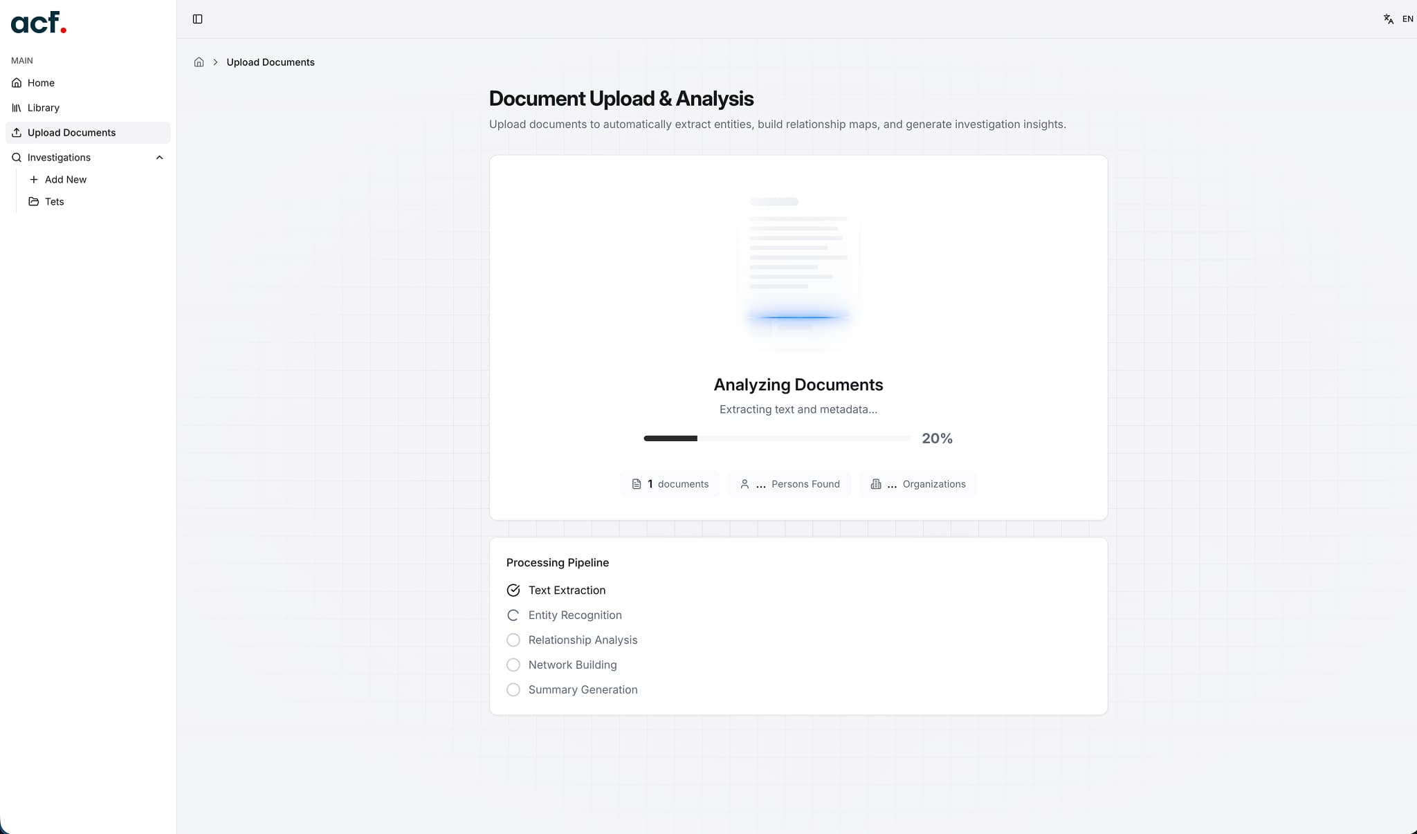 Document scanning interface